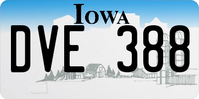 IA license plate DVE388