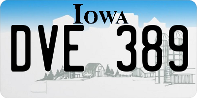 IA license plate DVE389