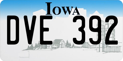 IA license plate DVE392