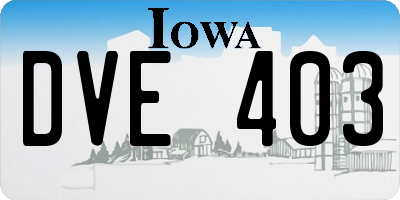 IA license plate DVE403