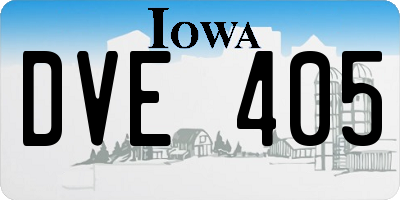 IA license plate DVE405