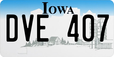 IA license plate DVE407