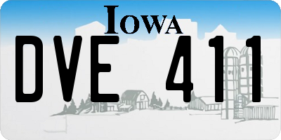 IA license plate DVE411