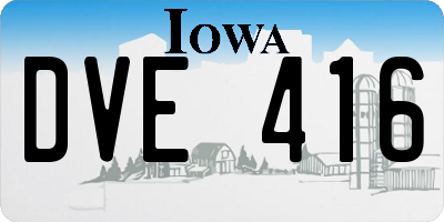IA license plate DVE416