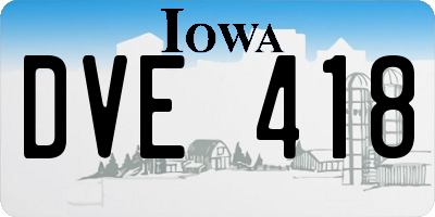 IA license plate DVE418