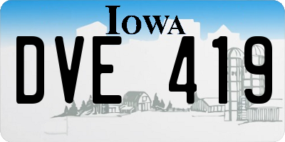 IA license plate DVE419