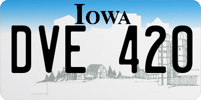 IA license plate DVE420
