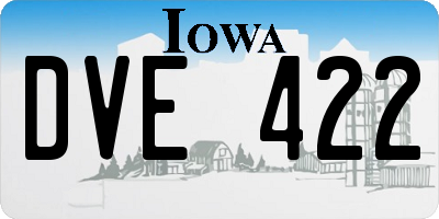 IA license plate DVE422