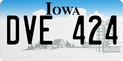 IA license plate DVE424