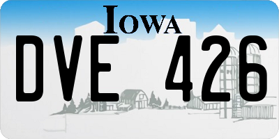 IA license plate DVE426