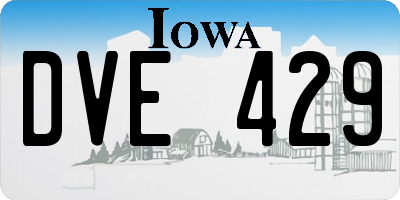 IA license plate DVE429