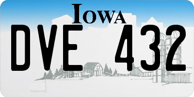 IA license plate DVE432