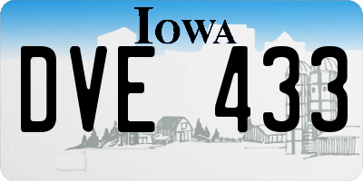 IA license plate DVE433