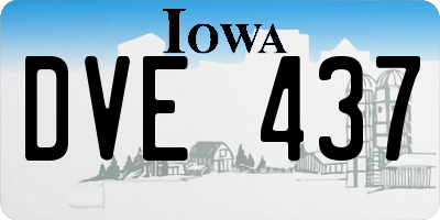 IA license plate DVE437