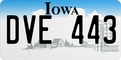IA license plate DVE443
