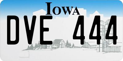 IA license plate DVE444