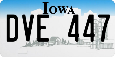 IA license plate DVE447