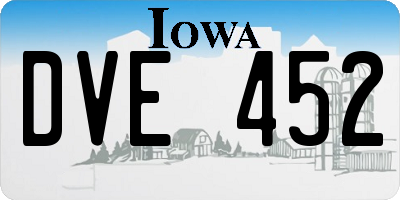 IA license plate DVE452