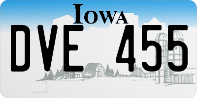 IA license plate DVE455