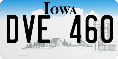 IA license plate DVE460