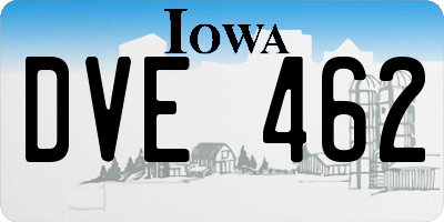 IA license plate DVE462