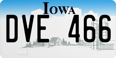 IA license plate DVE466