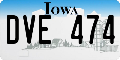 IA license plate DVE474