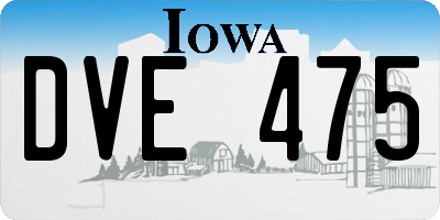 IA license plate DVE475