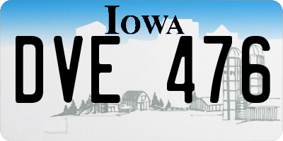 IA license plate DVE476