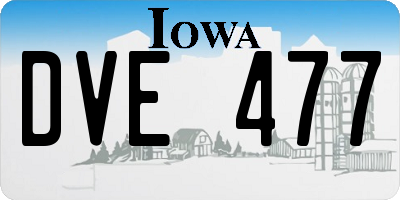IA license plate DVE477