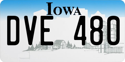IA license plate DVE480