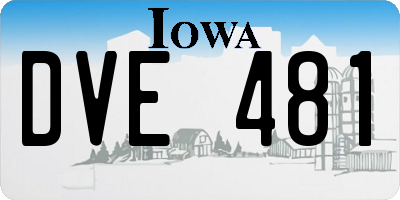 IA license plate DVE481