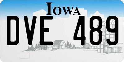 IA license plate DVE489