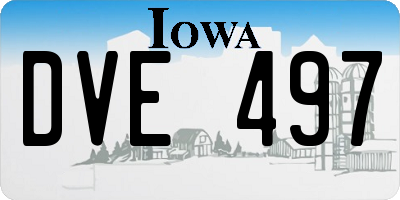 IA license plate DVE497