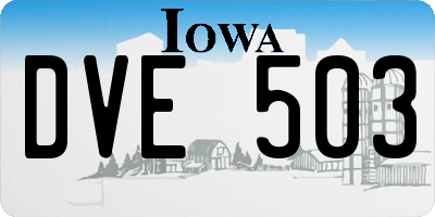 IA license plate DVE503