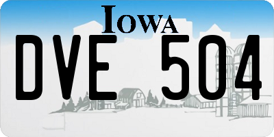 IA license plate DVE504