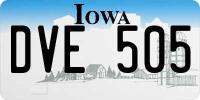 IA license plate DVE505