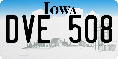 IA license plate DVE508