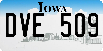 IA license plate DVE509