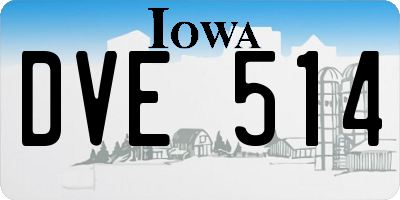 IA license plate DVE514