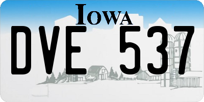 IA license plate DVE537