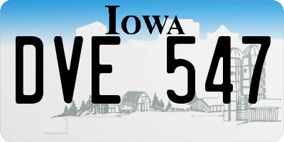 IA license plate DVE547