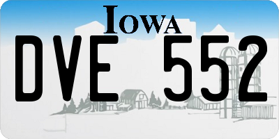 IA license plate DVE552