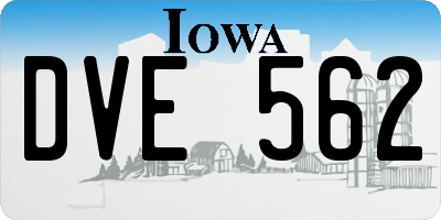 IA license plate DVE562