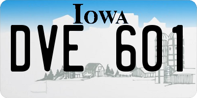 IA license plate DVE601