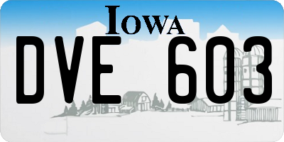 IA license plate DVE603