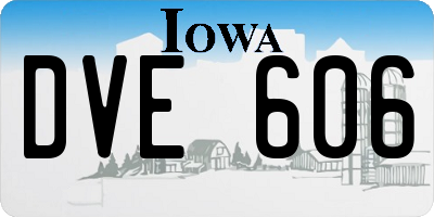 IA license plate DVE606