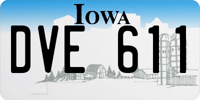 IA license plate DVE611