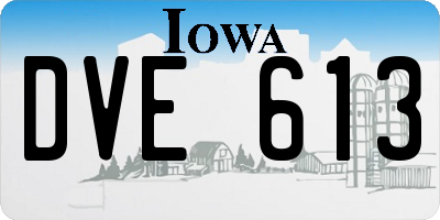 IA license plate DVE613