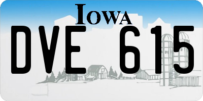 IA license plate DVE615